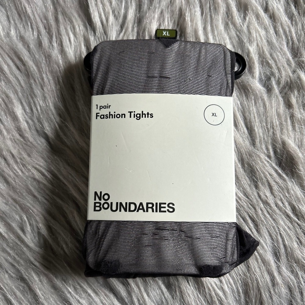No Boundaries Heart Tights Womens Size XL Black Sheer NEW‎